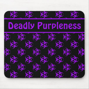 Lila Biohazard Mousepad w/ Anpassningsbar Text Musmatta