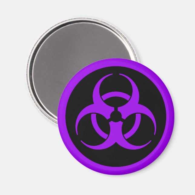 Lila Biohazard Symbol Magnet (Front/Back)