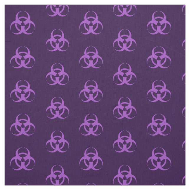 Lila Biohazard Symbol Tyg (Provkarta)
