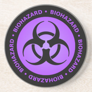 Lila Biohazard Warning Underlägg Sandsten