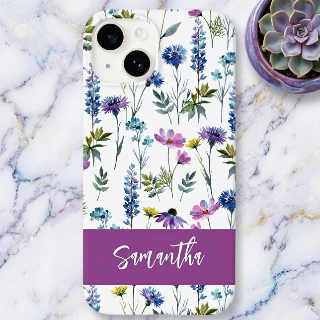 Lila Blå Akvarell Vildblomma Namn (Skapare uppladdad)