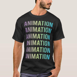 Lila Blå Animering T Shirt
