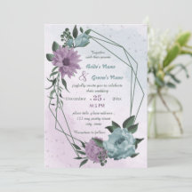 lila blå blommor geometrisk bröllop 