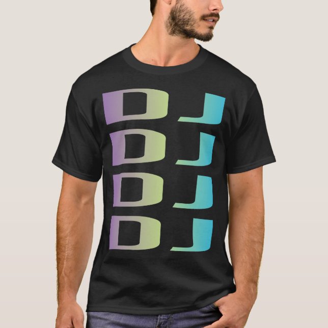 Lila Blå Djing DJ Disc Jockey Deejay T Shirt (Framsida)