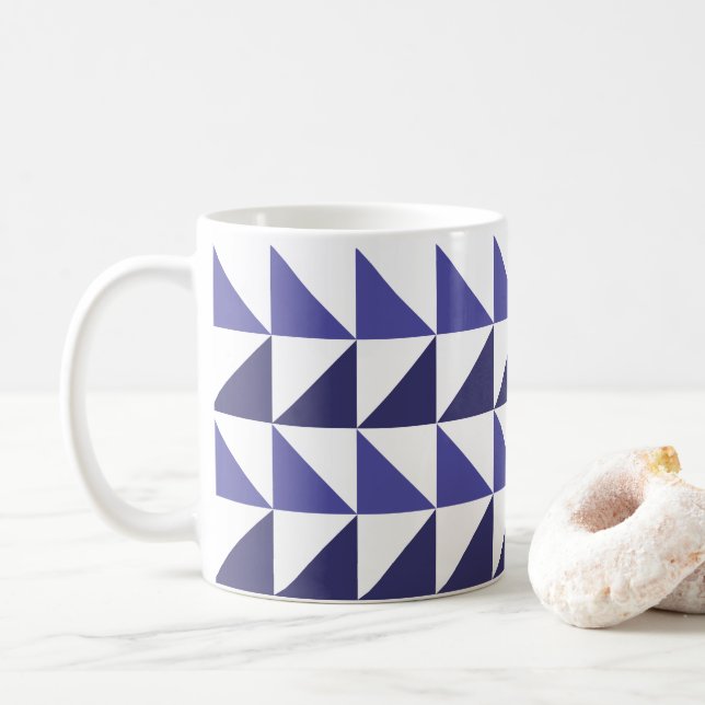 Lila Blå Geometriska Trianglar Geometrisk Kaffemugg (Med munk)