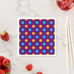 Lila Blå Gul Prickig Design Pappersservett