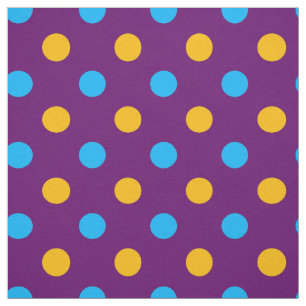 Lila Blå Gul Prickig Design Tyg