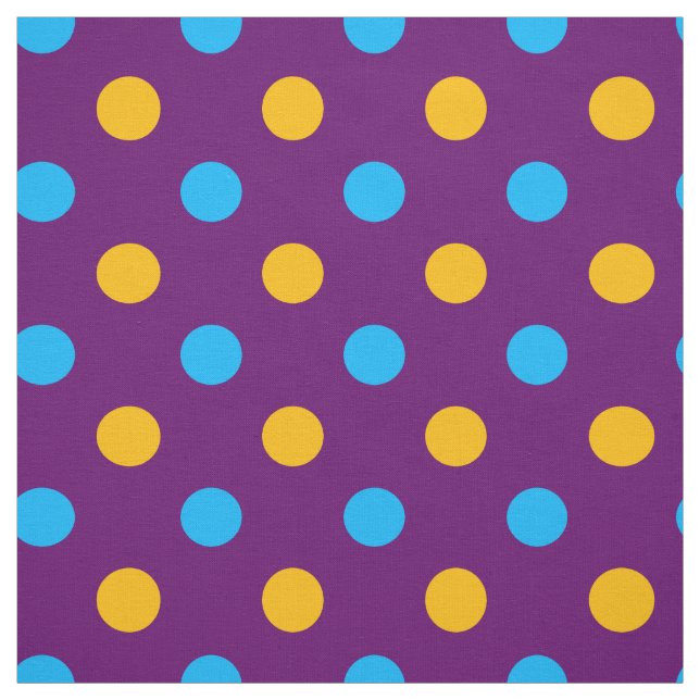 Lila Blå Gul Prickig Design  Tyg (Provkarta)