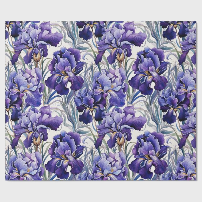 Lila Blå Iris  Presentpapper (Platt)