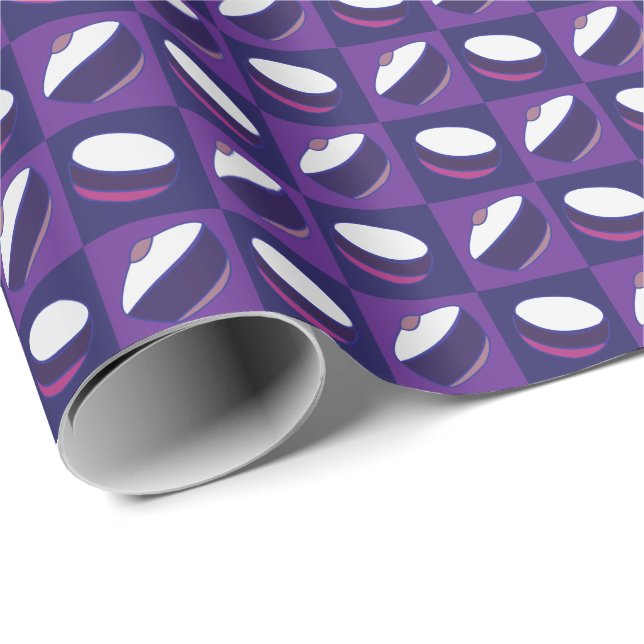 Lila Blå Köksredskap Presentpapper (Rullad Hörn)