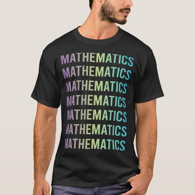 Lila Blå Matematik Matte Maths T Shirt (Framsida)