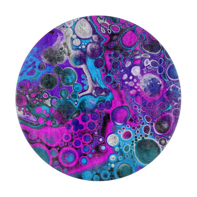 Lila, blå modern Abstrakt Fluid Art Marble Cell (Framsidan)