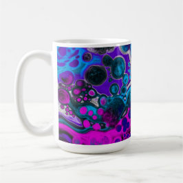 Lila, blå modern Abstrakt Fluid Art Marble Cell Kaffemugg