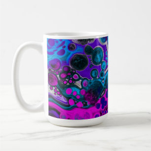 Lila, blå modern Abstrakt Fluid Art Marble Cell Kaffemugg