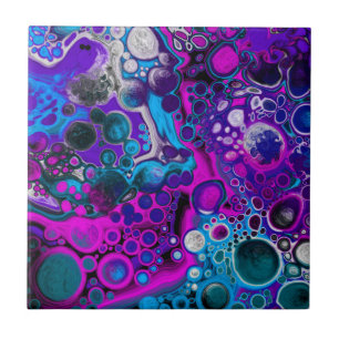Lila, blå modern Abstrakt Fluid Art Marble Cell Kakelplatta