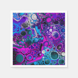 Lila, blå modern Abstrakt Fluid Art Marble Cell Pappersservett