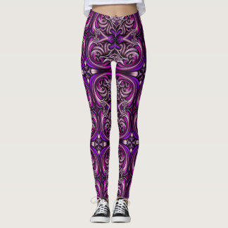 Lila Blå mönster Leggings