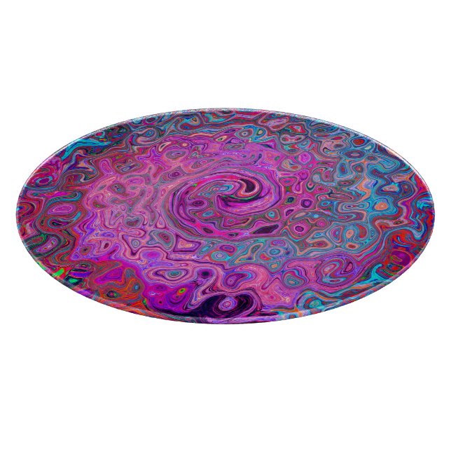 Lila, blå och röd Abstrakt Retro Swirl (Hörn)