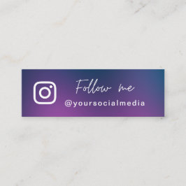 Lila blå övertoning följt Social Media QR-kod Mini Visitkort