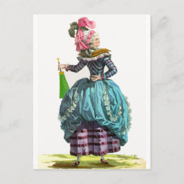 Lila & Blå Regency Fransk Modeteckning Vykort