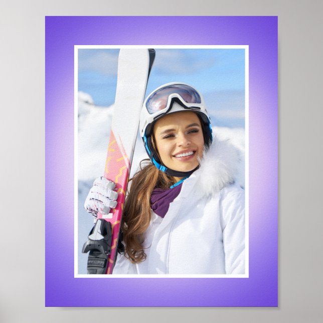 Lila Blå Rosa Aura Gradient Fotoborder Poster (Framsidan)