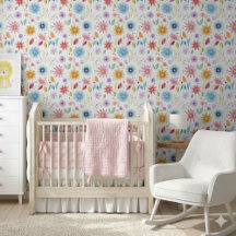 Lila Blå Rosa Boho Vildblomma