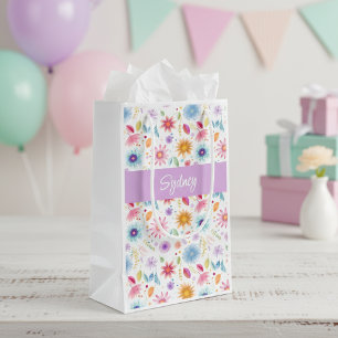 Lila Blå Rosa Boho Vildblomma Personlig