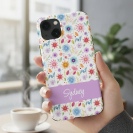 Lila Blå Rosa Boho Vildblomma Personlig
