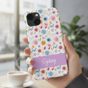 Lila Blå Rosa Boho Vildblomma Personlig