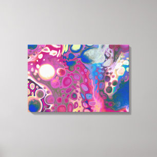 Lila, blå, Rosa Digital Pour Painting Fluid Art Canvastryck
