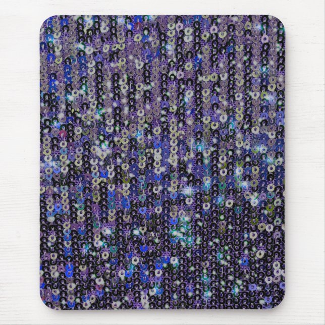Lila blå sekvenser glitter gnistra mönster musmatta (Framsidan)