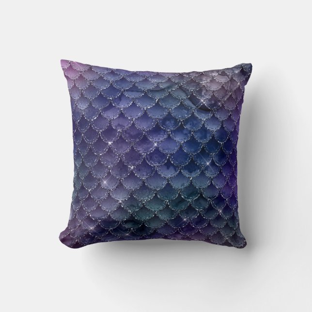 Lila & Blå Sjölövin glitter Kudde (Framsida)