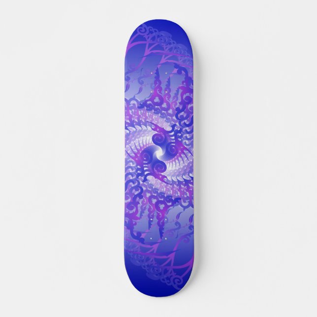 Lila & Blå Spiraler: Skateboard (Framsida)