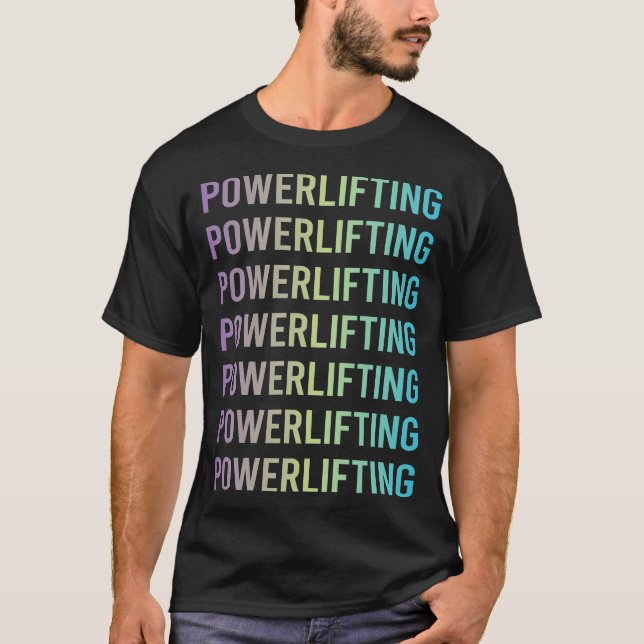 Lila Blå Styrkelyft T Shirt (Framsida)