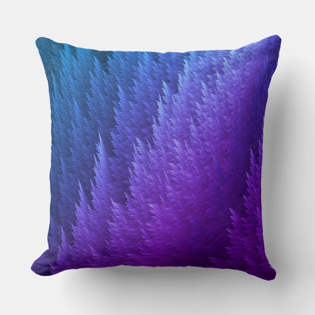 Lila Blå Tye Dye Fjädermönster Kudde (Framsida)