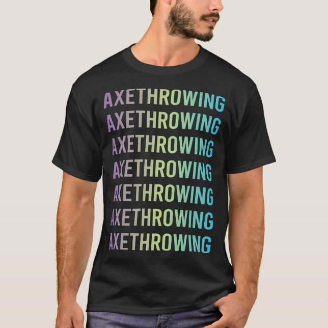 Lila Blå Yxa Kastar Yxor T Shirt (Framsida)