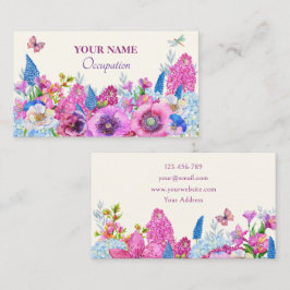 Lila blåa blommor bloom vår visitkort