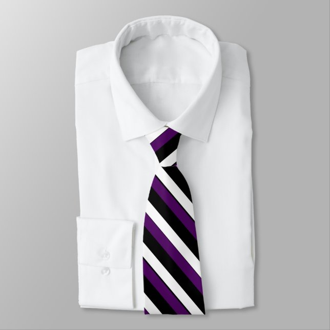 Lila Black and White Universiteten Rand Tie Slips (Bunden)