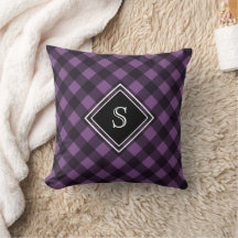 Lila Black Buffalo Check Framed Monogram