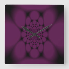 Lila Black Butterfly Petal Fyrkantig Klocka