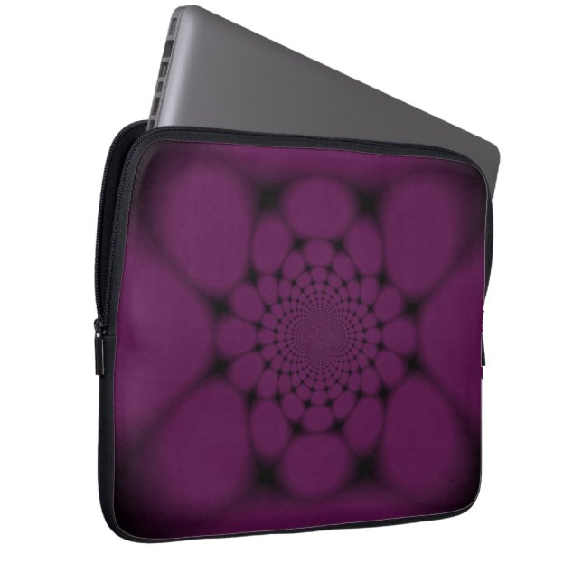 Lila Black Butterfly Petal Laptop Fodral (Framsidan Höger)