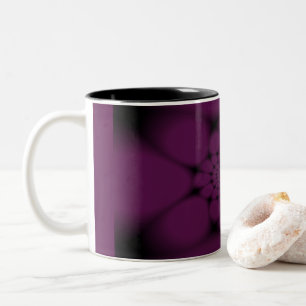 Lila Black Butterfly Petal Två-Tonad Mugg