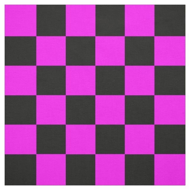 Lila Black Checkated Mönster Tyg (Provkarta)