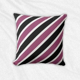 Lila Black Diagonal Rand Kudde