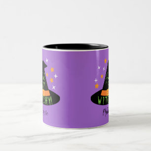 Lila Black Feeling Witchy! Halloween Två-Tonad Mugg