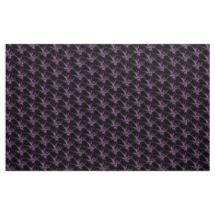 Lila Black Fractal-teckningsstruktur Tyg