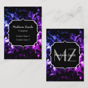 Lila Black Geometric Smoky Abstrakt Monogram Visitkort