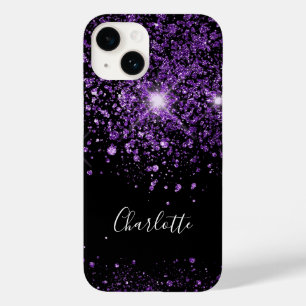 Lila Black glitter monogram namn