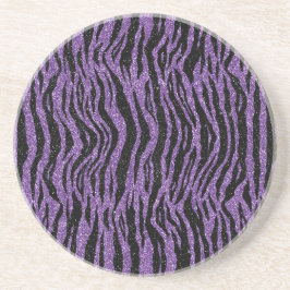 Lila Black Glitter Zebra tryck Underlägg