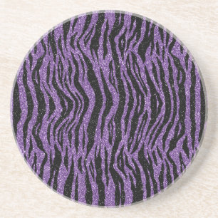 Lila Black Glitter Zebra tryck Underlägg